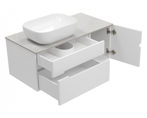 Приобрести Роял -100 Тумба подвесная с 2 ящ. 1 дв. белый в магазине сантехники Santeh-Crystal.ru