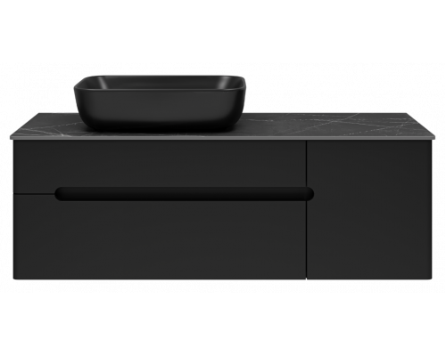 Купить Роял -120 Тумба подвесная с 2 ящ. 1 дв. черный в магазине сантехники Santeh-Crystal.ru