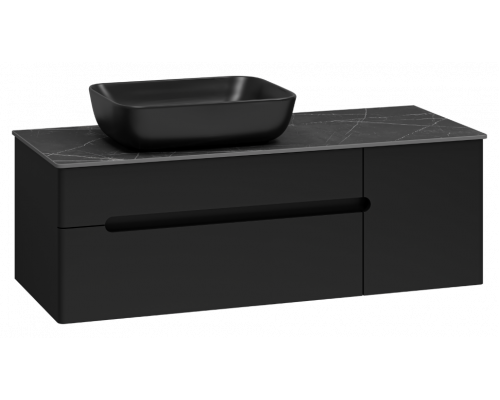 Купить Роял -120 Тумба подвесная с 2 ящ. 1 дв. черный в магазине сантехники Santeh-Crystal.ru