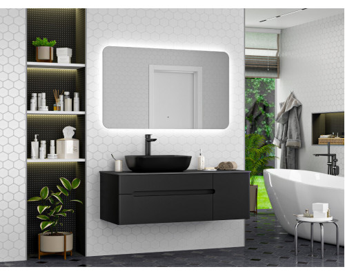 Купить Роял -120 Тумба подвесная с 2 ящ. 1 дв. черный в магазине сантехники Santeh-Crystal.ru