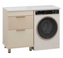 ENFIDA - 60 Тумба напольная 2 ящ. под стир. машину, бежевая мат. эмаль (Энфида)