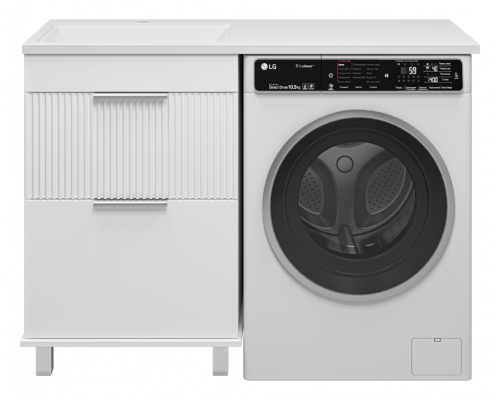 Заказать ENFIDA - 60 Тумба напольная 2 ящ. под стир. машину, белая мат. эмаль (Энфида) в магазине сантехники Santeh-Crystal.ru