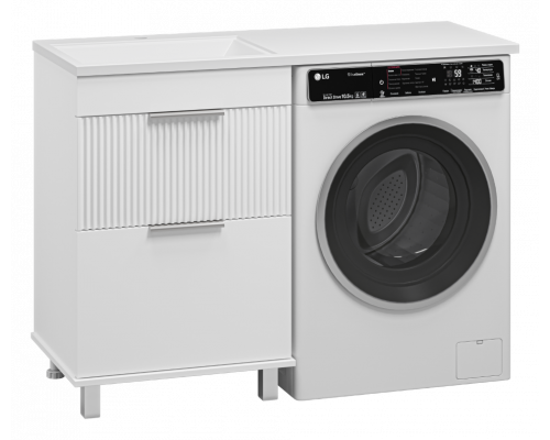 Заказать ENFIDA - 60 Тумба напольная 2 ящ. под стир. машину, белая мат. эмаль (Энфида) в магазине сантехники Santeh-Crystal.ru