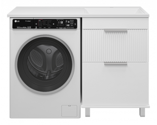 Заказать ENFIDA - 60 Тумба напольная 2 ящ. под стир. машину, белая мат. эмаль (Энфида) в магазине сантехники Santeh-Crystal.ru