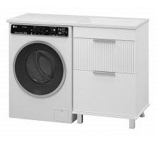 ENFIDA - 60 Тумба напольная 2 ящ. под стир. машину, белая мат. эмаль (Энфида)