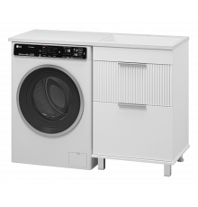 ENFIDA - 60 Тумба напольная 2 ящ. под стир. машину, белая мат. эмаль (Энфида)