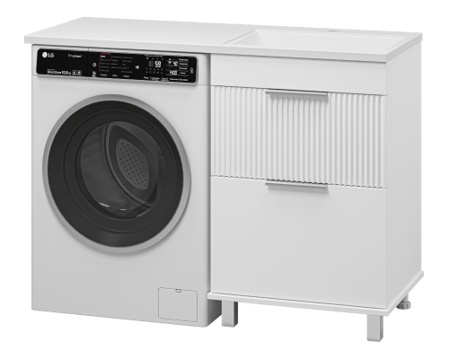 Заказать ENFIDA - 60 Тумба напольная 2 ящ. под стир. машину, белая мат. эмаль (Энфида) в магазине сантехники Santeh-Crystal.ru