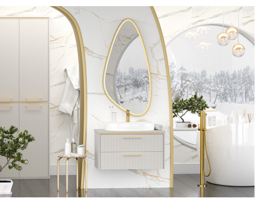 Купить ELCHE - 80 Тумба подвесная с 2 ящ. сер.кашемир (эмаль) в магазине сантехники Santeh-Crystal.ru