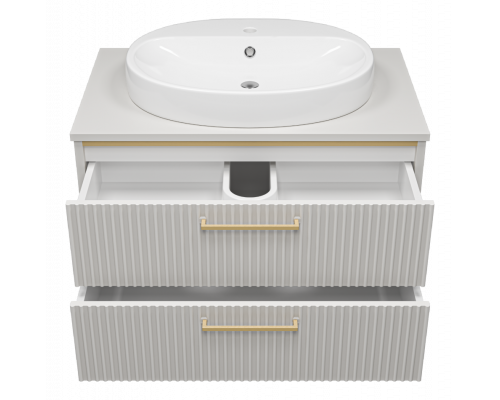 Купить ELCHE - 80 Тумба подвесная с 2 ящ. сер.кашемир (эмаль) в магазине сантехники Santeh-Crystal.ru