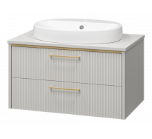 ELCHE - 80 Тумба подвесная с 2 ящ. сер.кашемир (эмаль)