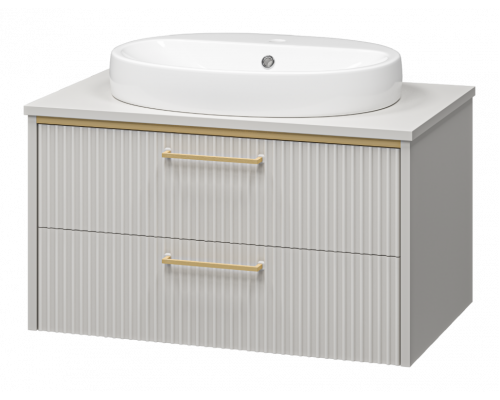 Купить ELCHE - 80 Тумба подвесная с 2 ящ. сер.кашемир (эмаль) в магазине сантехники Santeh-Crystal.ru