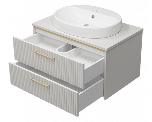Купить ELCHE - 80 Тумба подвесная с 2 ящ. сер.кашемир (эмаль) в магазине сантехники Santeh-Crystal.ru