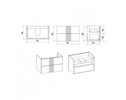 Приобрести VEGA - 80 Тумба подвесная с 2 ящ. белый в магазине сантехники Santeh-Crystal.ru
