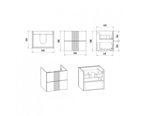 Купить VEGA - 60 Тумба подвесная с 2 ящ. белый в магазине сантехники Santeh-Crystal.ru