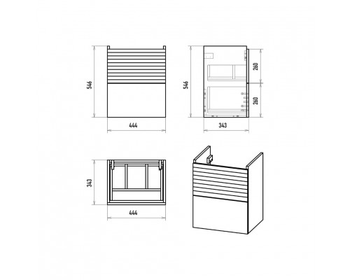 Форест - 50 Тумба подвесная 2 ящ.
