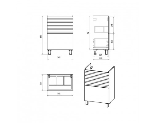 Форест - 60 Тумба напольная 2 ящ.