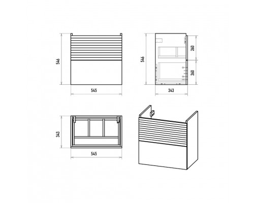 Форест - 60 Тумба подвесная 2 ящ.