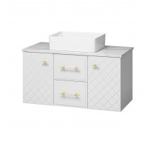 SHANEL -100 Тумба подвесная 2 ящ. 2дв. белая глянц.эмаль