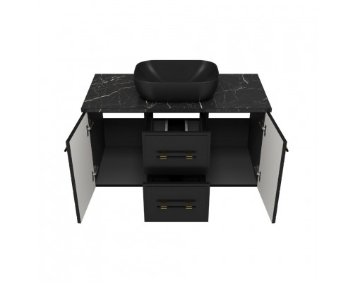 SHANEL -100 Тумба подвесная 2 ящ. 2дв. черная матов.эмаль