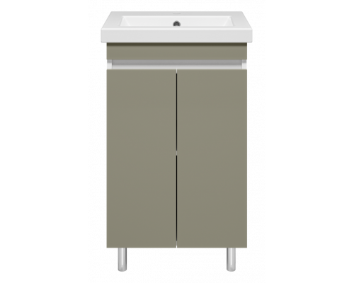 Майна - 50 тумба прямая, ПВХ хаки / раковина