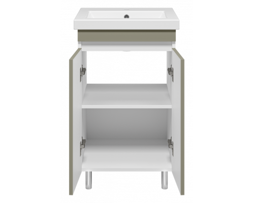 Майна - 50 тумба прямая, ПВХ хаки / раковина