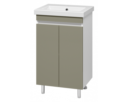 Майна - 50 тумба прямая, ПВХ хаки / раковина