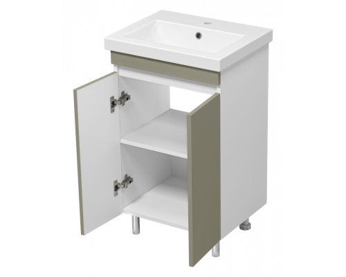 Майна - 50 тумба прямая, ПВХ хаки / раковина