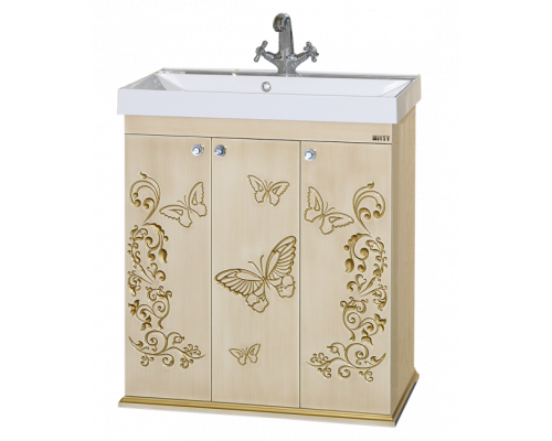 Купить Бабочка - 75 Тумба прямая бежевая патина в магазине сантехники Santeh-Crystal.ru