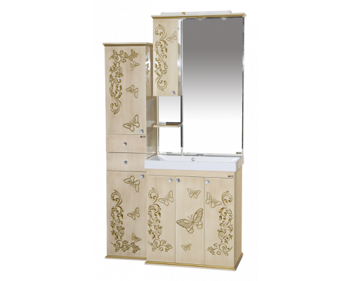 Купить Бабочка - 75 Тумба прямая бежевая патина в магазине сантехники Santeh-Crystal.ru