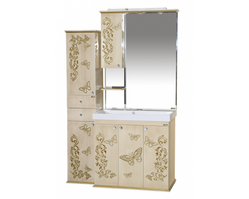 Приобрести Бабочка - 90 Тумба прямая бежевая патина в магазине сантехники Santeh-Crystal.ru