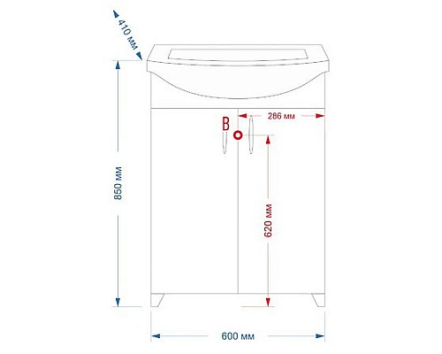 Заказать Балтика - 60 Тумба прямая в магазине сантехники Santeh-Crystal.ru