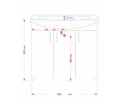 Приобрести Балтика - 80 Тумба прямая в магазине сантехники Santeh-Crystal.ru