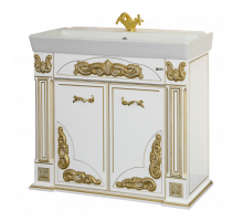 Барокко -100 Тумба прямая белая патина