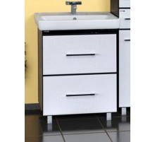 Гранд LUXE - 60 Тумба с 2 ящ. бело/черная кожа CRISTALLO