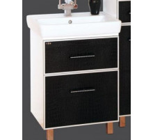 Гранд LUXE - 70 Тумба с 2 ящ.  черно/белая кожа CROCO