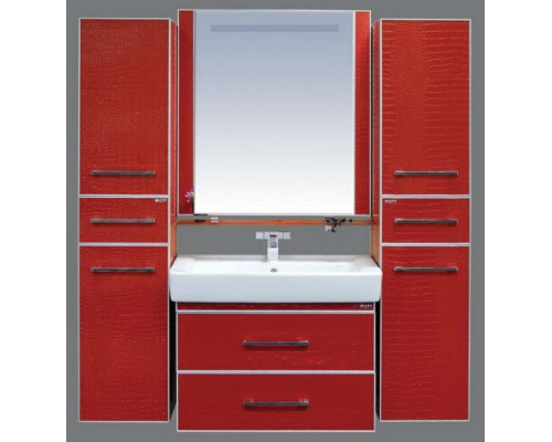 Заказать Гранд LUXE - 80 Тумба подвесная 2 ящ. бордо кожа CROCO в магазине сантехники Santeh-Crystal.ru