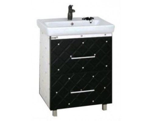 Заказать Гранд LUXE - 80 Тумба с 2 ящ. черно/белая кожа CRISTALLO в магазине сантехники Santeh-Crystal.ru