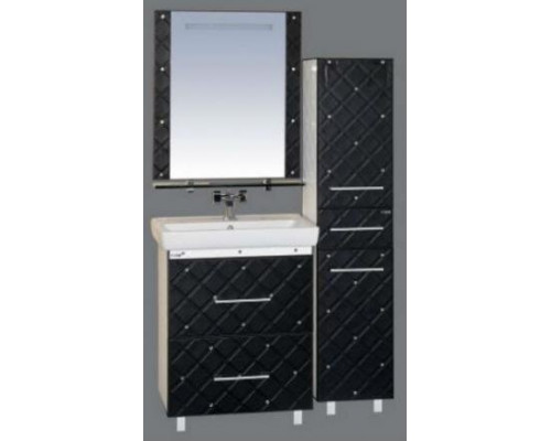 Заказать Гранд LUXE - 80 Тумба с 2 ящ. черно/белая кожа CRISTALLO в магазине сантехники Santeh-Crystal.ru