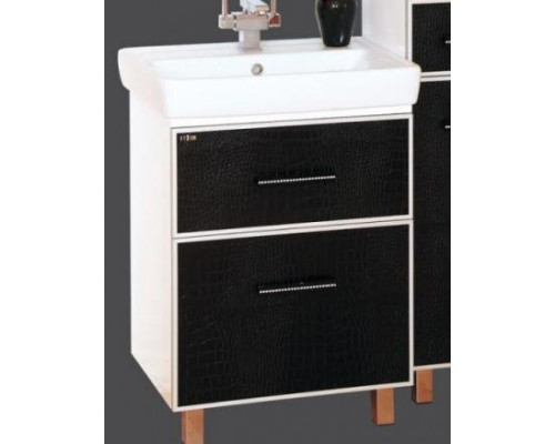 Заказать Гранд LUXE - 80 Тумба с 2 ящ. черно/белая кожа CROCO в магазине сантехники Santeh-Crystal.ru