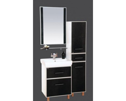 Заказать Гранд LUXE - 80 Тумба с 2 ящ. черно/белая кожа CROCO в магазине сантехники Santeh-Crystal.ru