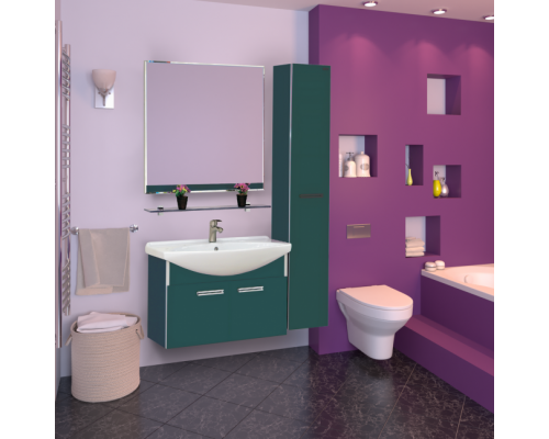 Приобрести Джулия - 85 Тумба подвесная зеленая в магазине сантехники Santeh-Crystal.ru