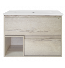 Дунай - 75 Тумба подвесная с 2 ящиками и нишей (цвет Дуб белый)