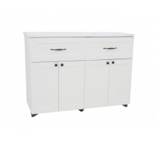 Дуэт - 120 Тумба белая матовая с 2 ящ.