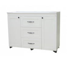 Дуэт - 120 Тумба белая матовая с 3 ящ.