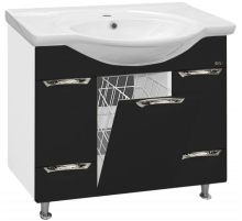 Жасмин - 86 Тумба 2 ящ. (корзина) черная эмаль