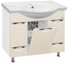 Жасмин - 86 Тумба 2 ящ.(корзина)  БЕЖ. эмаль