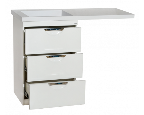Купить Куба - 50 Тумба 3 ящ. под стиральную машину белая эмаль в магазине сантехники Santeh-Crystal.ru