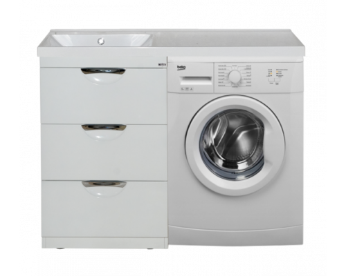 Купить Куба - 50 Тумба 3 ящ. под стиральную машину белая эмаль в магазине сантехники Santeh-Crystal.ru