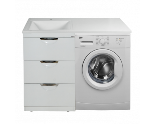 Заказать Куба - 60 Тумба 3 ящ. под стиральную машину белая эмаль в магазине сантехники Santeh-Crystal.ru