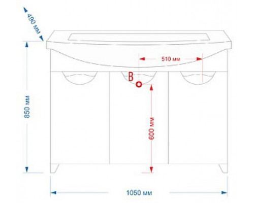 Приобрести Лаванда -105 Тумба прямая белая в магазине сантехники Santeh-Crystal.ru